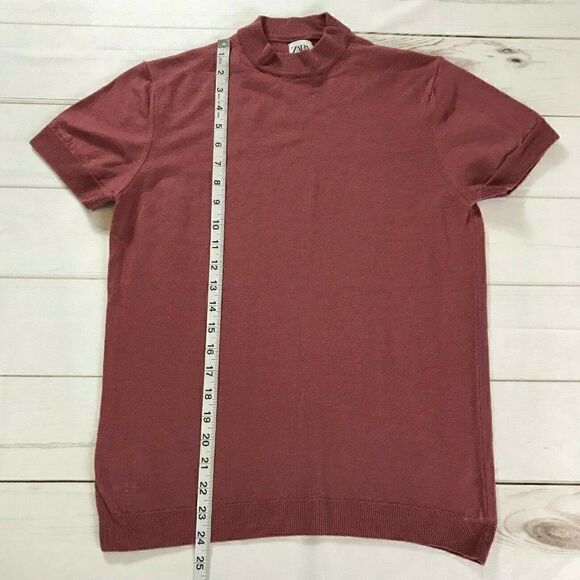 Zara Womens Maroon Short Hem Top Size Medium - Picture 5 of 6